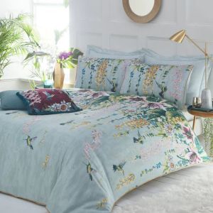 Hanging Gardens 200TC Cotton Sateen Duvet Cover Set Mint By RIVA