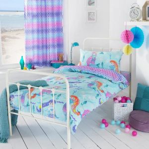 Mermaid Kids Duvet Cover Set Blue/Purple By RIVA