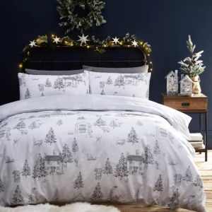 Midwinter Toile Duvet Cover Set Snow By RIVA