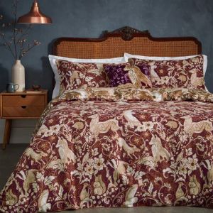 Harewood British Animal 100% Cotton Duvet Cover Set Ruby By RIVA