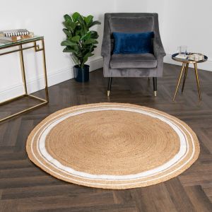 Striped Round Jute Rug by Native