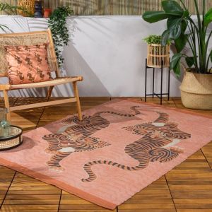 Tibetan Tiger Outdoor/Indoor Rug Coral By RIVA