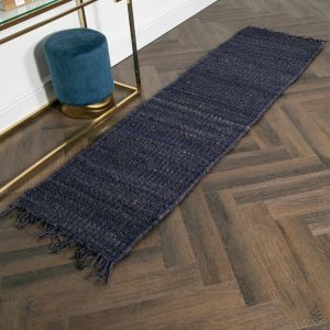 Chunky Navy Jute Runner Rug by Native