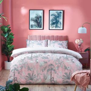 Colony Palm Botanical Duvet Cover Set Pink By RIVA