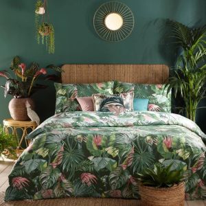 Amazonia Rainforest Duvet Cover Set Jade By RIVA