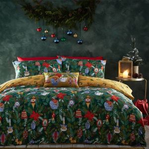 Deck The Halls Christmas Duvet Cover Set Pine Green By RIVA