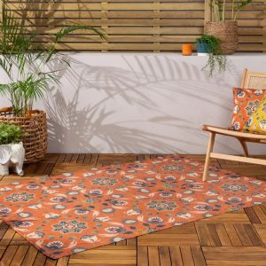 Folk Flora Outdoor/Indoor Rug Orange By RIVA