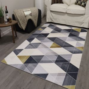 Fenix G4609 Black White  Geometric Rug by Euro Tapis