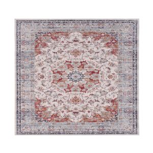 Fenix G4672 Grey Red Bordered Rug by Euro Tapis
