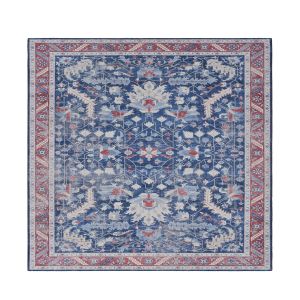 Fenix G6034 Blue Red Bordered Rug by Euro Tapis