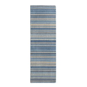 Origins Fine Stripes Blue Beige Wool Runner