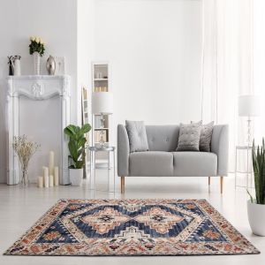 Florence B5289A Navy/Cream Abstract Design Rug by Euro Tapis