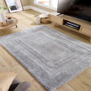 Origins Frame Silver Bamboo Rug