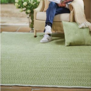 Hug Rug Woven Herringbone Green Rug