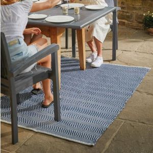 Hug Rug Woven Herringbone Navy Rug