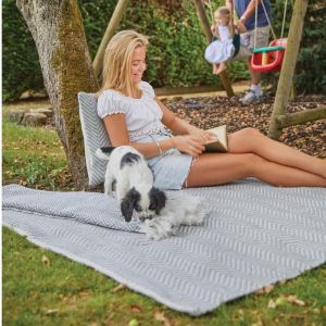 Hug Rug Woven Herringbone Sky Grey Rug 