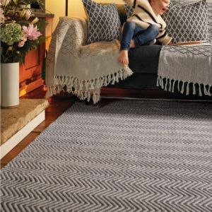 Hug Rug Woven Herringbone Warm Grey Rug 