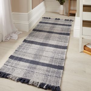 Origins Highland Check Navy Blue Geometric Runner