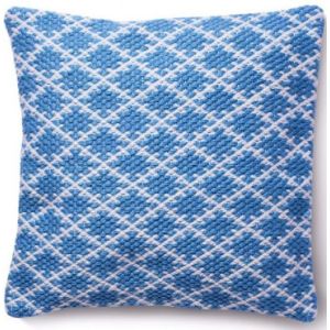 Woven Trellis Cushion Denim Blue by Hug Rug