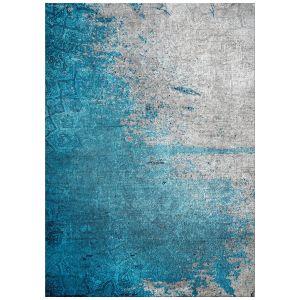 Concours Sabalan Teal Abstract Rug By Jackie And The Fish