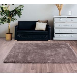 HMC Indigo Silver Plain Shaggy Rug 