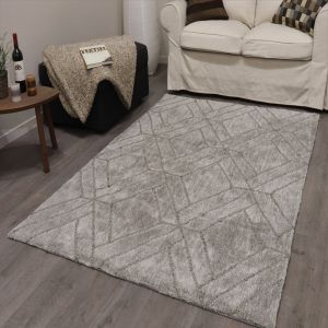 Jay 1693 Silver Abstract Design Rug by Euro Tapis
