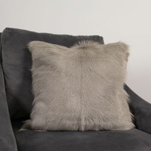 Light Grey Goatskin Cushion by Native