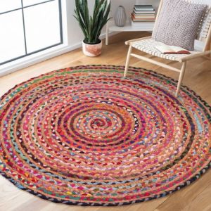 HMC Jute Braided 4201 Multi Circle Rug 