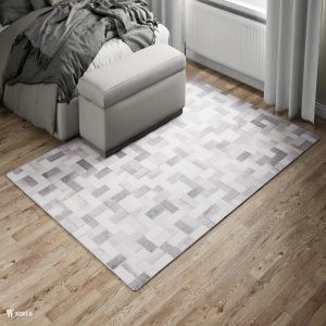 Nova Dots 28326 White/Grey Graphics Design Rug by Euro Tapis