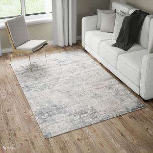 Oregon Z446A Creem/Grey  Geometric Design  Rug by Euro Tapis