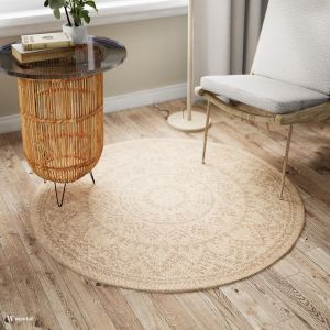 Natura 08869A Brown Circle Rugs by Euro Tapis