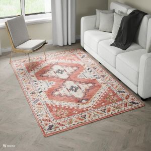 Florence B5289A Bugundy/Cream Abstract Design Rug by Euro Tapis