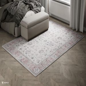 Fenix K5139 Pink/Creem Abstract Design Rug by Euro Tapis