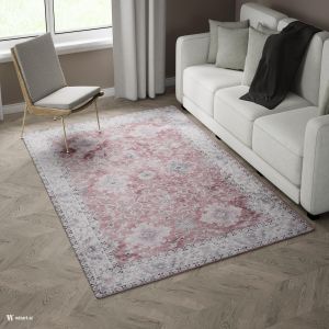 Fenix K5140 Pink/Creem Abstract Design Rug by Euro Tapis