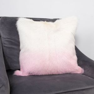 Ivory/Pink Goatskin Ombre Cushion by Native
