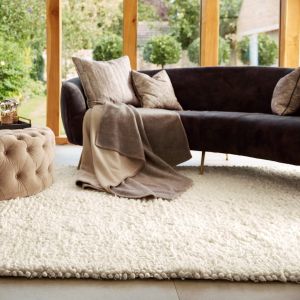 Rug Guru Maine Ivory Shaggy Wool Rug