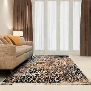 Modern Distressed Area Rug: Abstract Harmony
