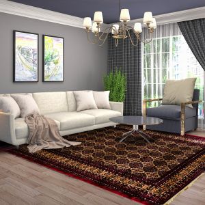 Classic Red Majestic Mosaic Area Rug