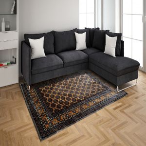 Navy and Gold Midnight Mirage Area Rug