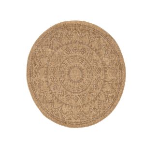 Natura 08869A Brown Circle Rugs by Euro Tapis