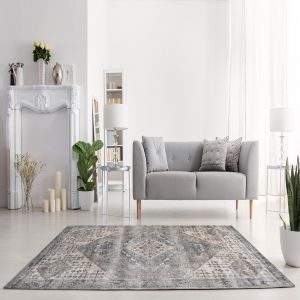 Oregon Z431A L.Grey/Creem Abstract Design  Rug by Euro Tapis