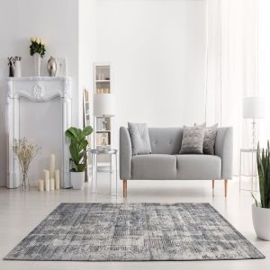 Oregon Z441A Black/L.Grey Abstract Design  Rug by Euro Tapis