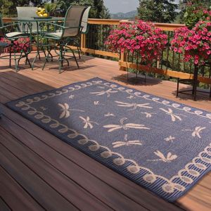 Rug Style Outdoor Dragonfly Blue Rug 