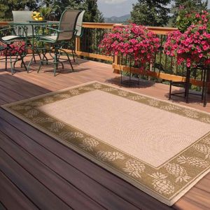 Rug Style Outdoor Pineapple Green Rug 