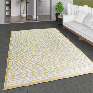 Outdoor Rug Yellow Cream Diamond by Viva Rug 