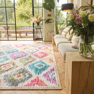 Hug Rug Painted Ikat Eco-Washable Rug