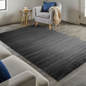 Origins Pyramid Charcoal Striped Rug