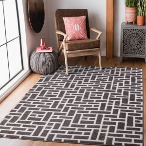 Ultimate Regency Brick Grey Geometric Rug