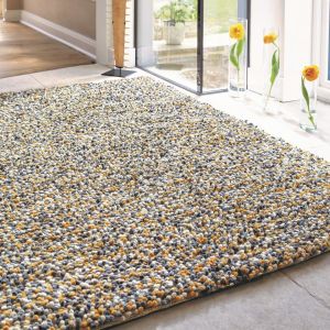 Rocks Shaggy Ochre Wool Rug by Origins