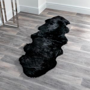 Double Black Sheepskin Rug by Native